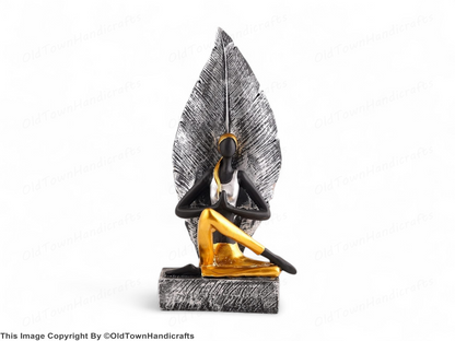 Antique Lady Yoga Poses Showpiece for Home Decor Office Garden Polyresin Statue