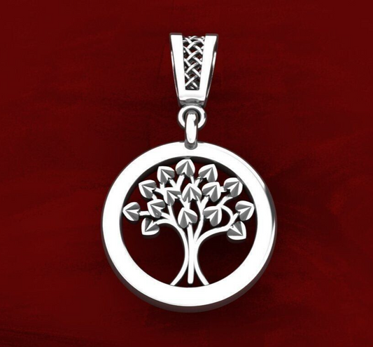 Silver Tree of Life Pendant Necklace for Men Women Viking Celtic Gift Jewelry