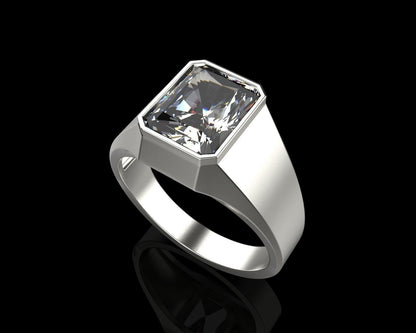 Emerald Cut Moissanite Ring 925 Silver Wedding Promise Sparkle Band Gift US5~ 15