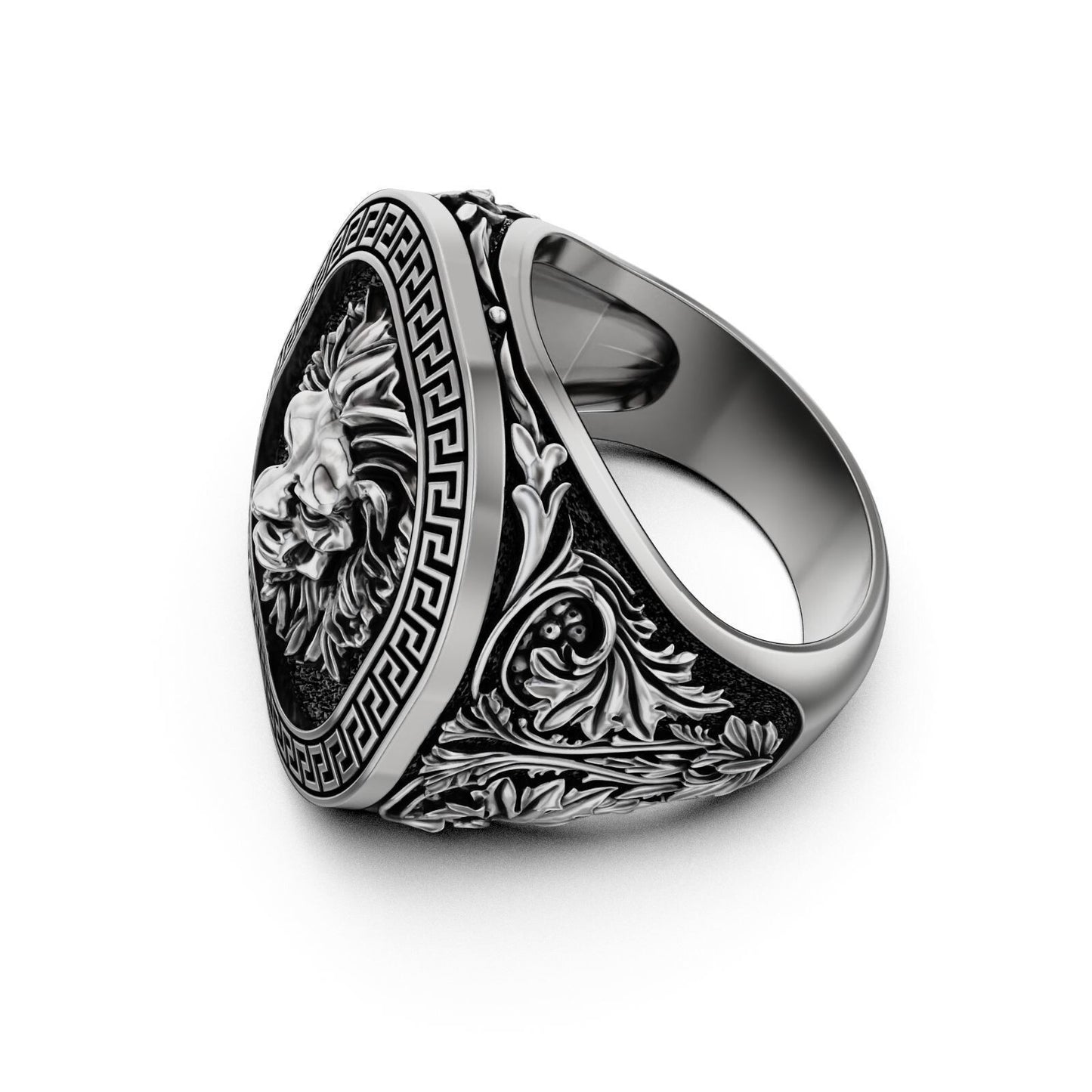 Lion Head 925 Sterling Silver Ring Handmade Men’s Animal Ring Jewelry US5~15