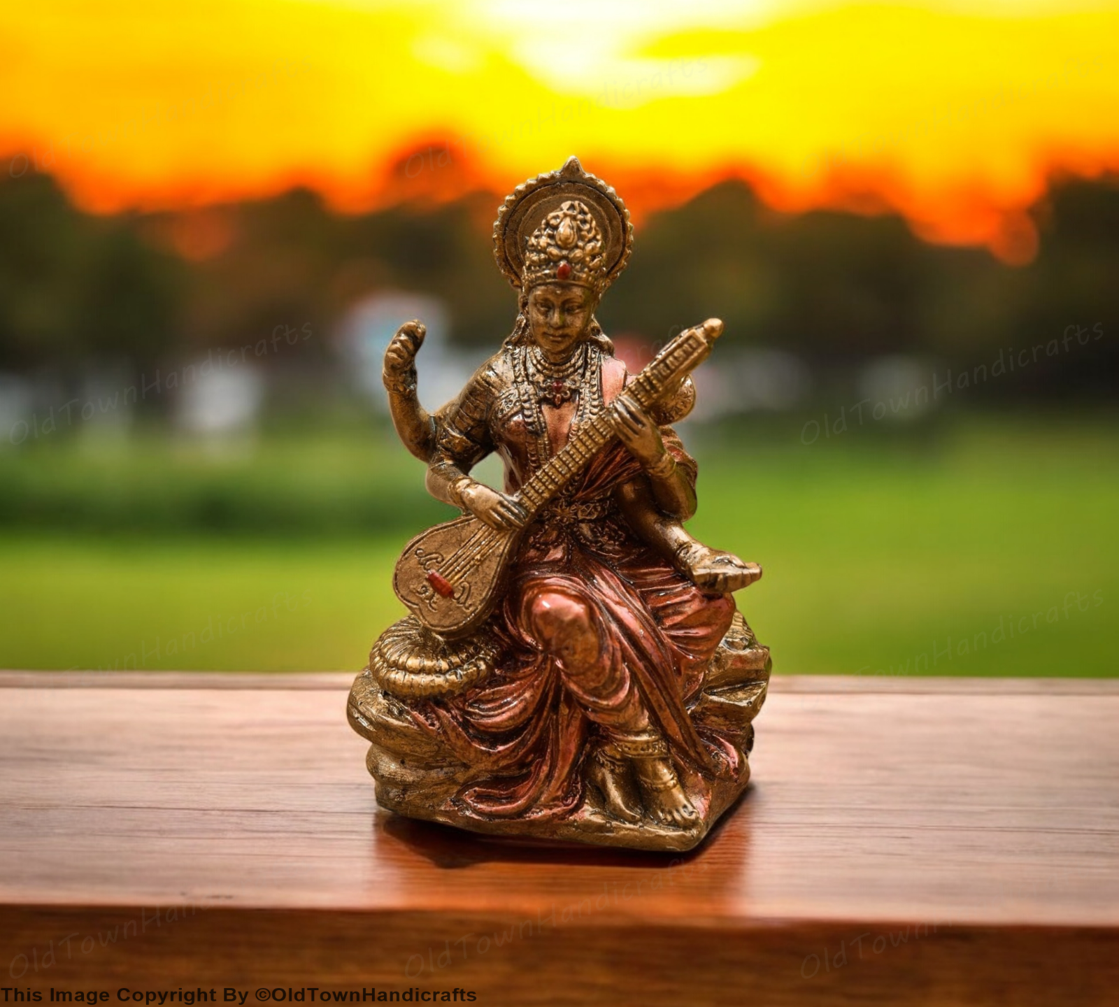 Handcrafted Saraswati Ji Idol Polyresin Saraswati Ji Sculpture for Pooja Room