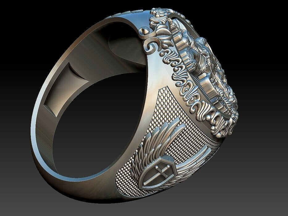 925 Sterling Silver Saint George Ring US5 ~15 Men's Signet Dragon Biker Ring Men