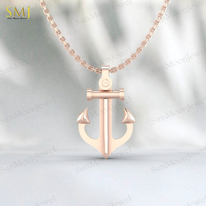 925 Silver Anchor Necklace For Men Groomsmen Gift Men's Necklace Silver Nautical
