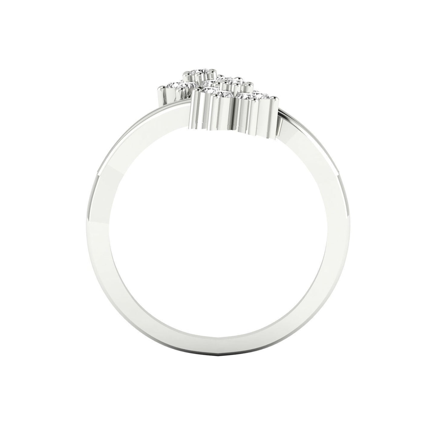Adjustable Flower CZ Silver Ring Solitaire Promise Ring Engagement Gift Us5~ 15