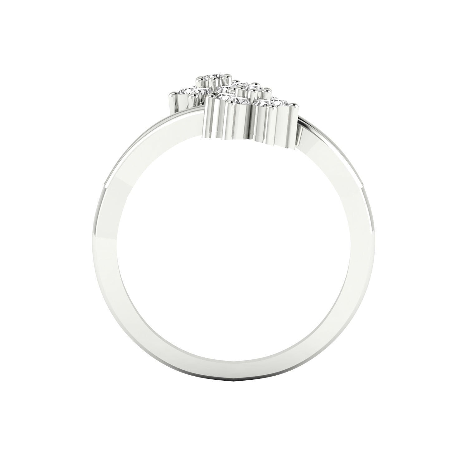 Adjustable Flower CZ Silver Ring Solitaire Promise Ring Engagement Gift Us5~ 15