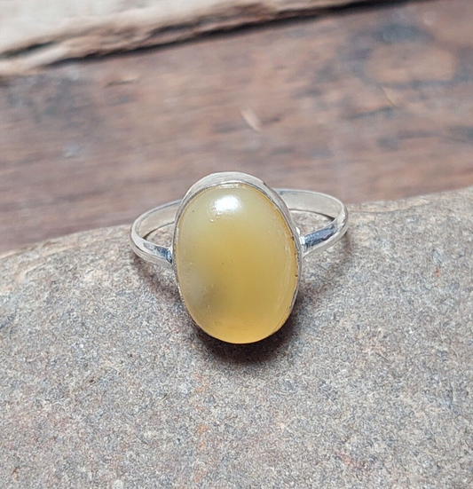 Yellow Jade 925 Sterling Silver Ring,Statement Ring,Everyday Ring,Gift For Her