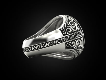 Masonic Freemason Third Eye 925 Sterling Silver Men's Biker Ring US7-15 Gift Men