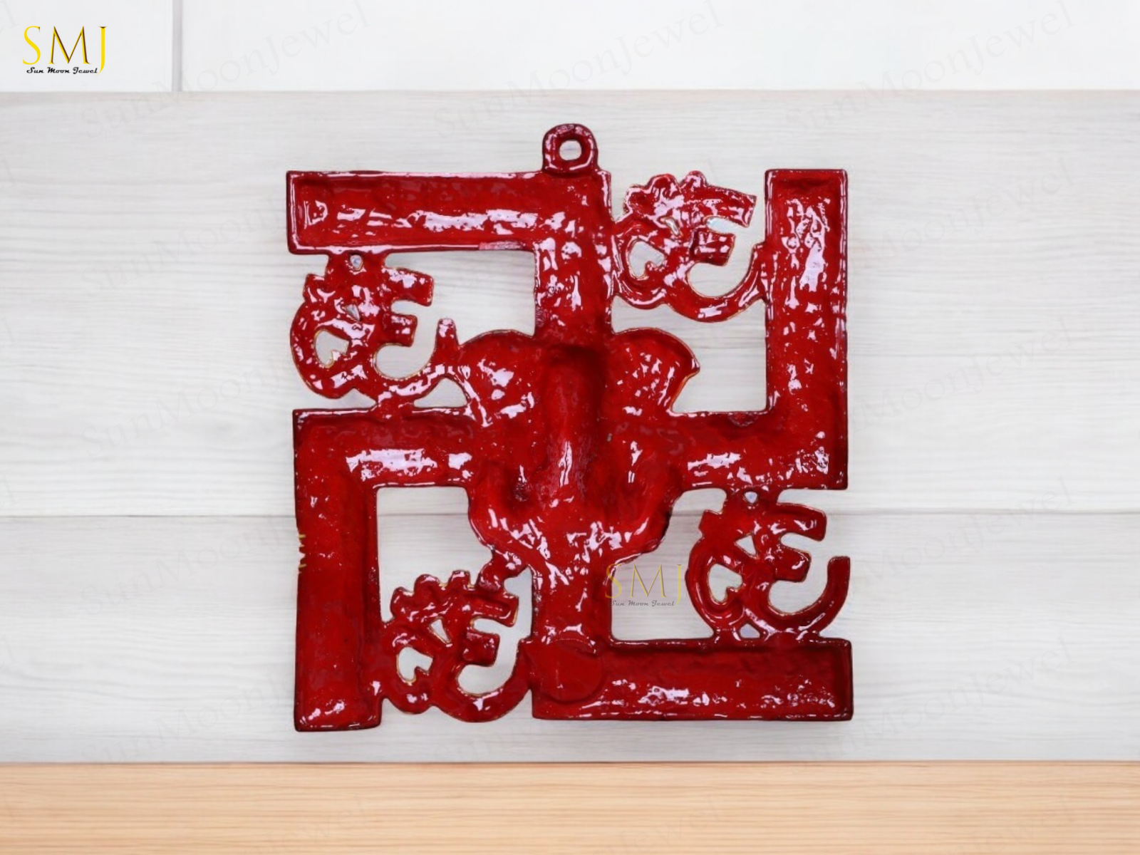 Metal Crafted Swastik Ganesh Wall Hanging Om Symbol Lord Ganesha Decor  Swastik