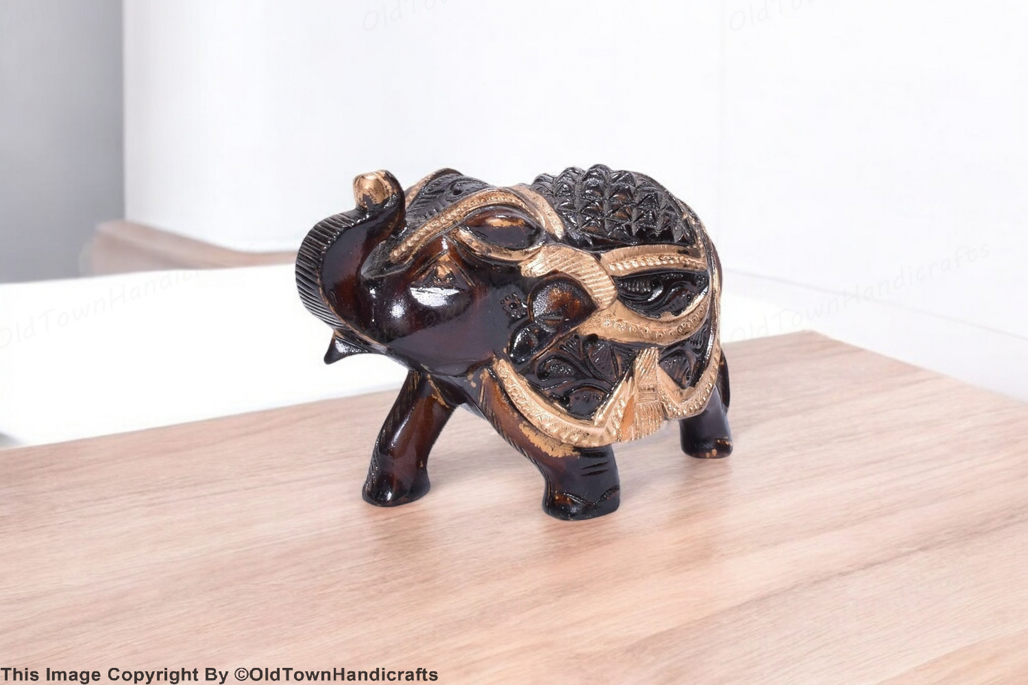 Rajasthani Wooden Carved Elephant Handcrafted Home Decor Showpiece Gift Idea