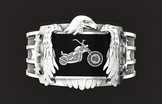 925 Silver Eagle Biker Ring Gothic Punk Signet Ring US5~15 Vintage Style Ring