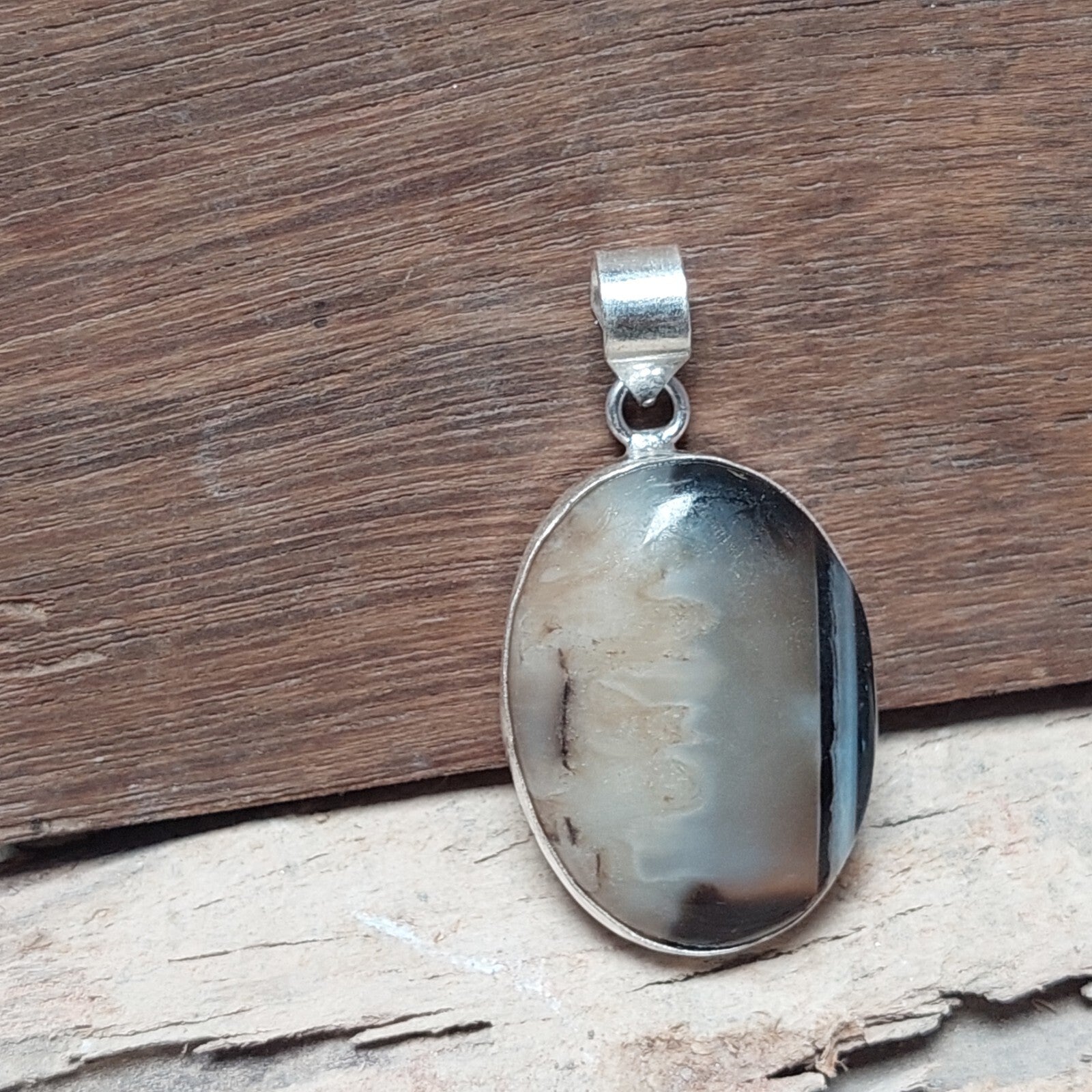 Natural Montana Agate Gemstone 925sterling Silver Boho Pendant Jewelry For Girls