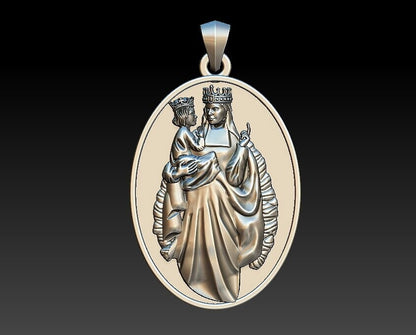 Saint Ann Medal Pendant Necklace Silver Catholic Prayer Gift US5~15 Religious