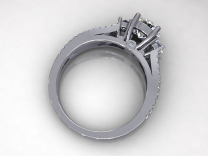 Round Cut Cubic Zirconia Engagement Ring Silver Solitaire Wedding Ring US5-15