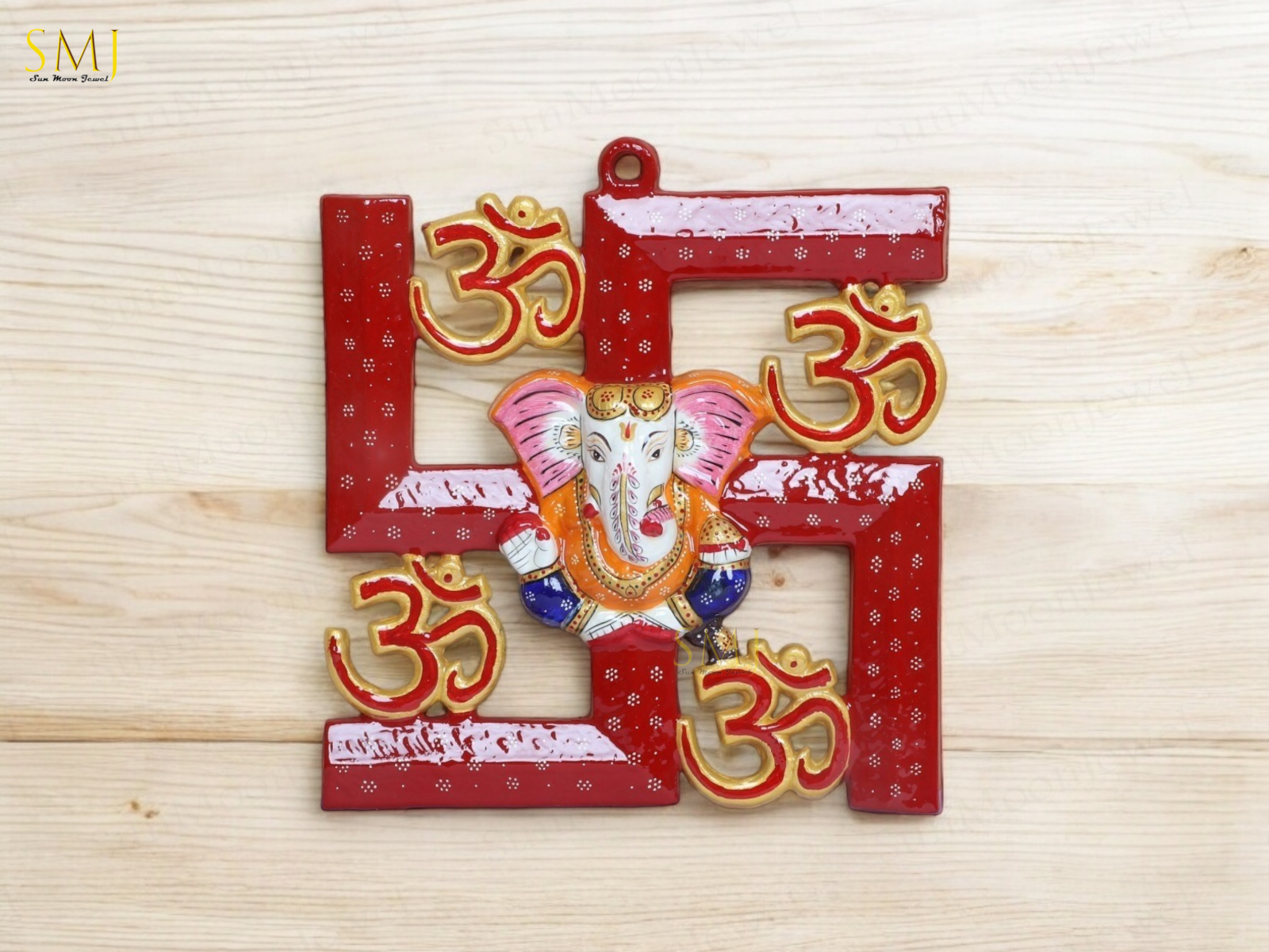 Metal Crafted Swastik Ganesh Wall Hanging Om Symbol Lord Ganesha Decor  Swastik