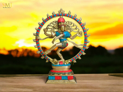 Brass Nataraja Statue Nataraj Dancing Shiva Idol Divine Brass Showpiece Gift