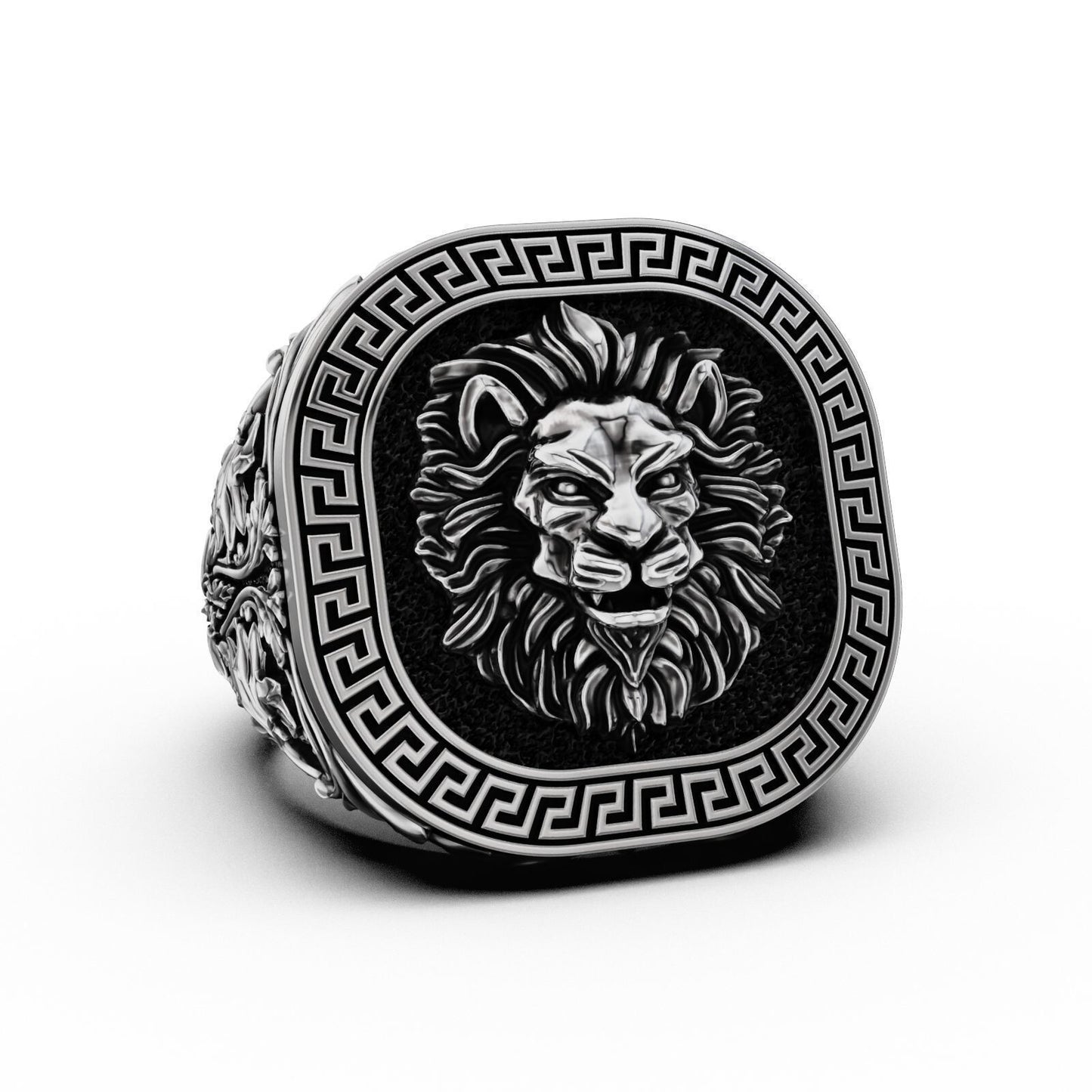Lion Head 925 Sterling Silver Ring Handmade Men’s Animal Ring Jewelry US5~15