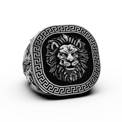 Lion Head 925 Sterling Silver Ring Handmade Men’s Animal Ring Jewelry US5~15