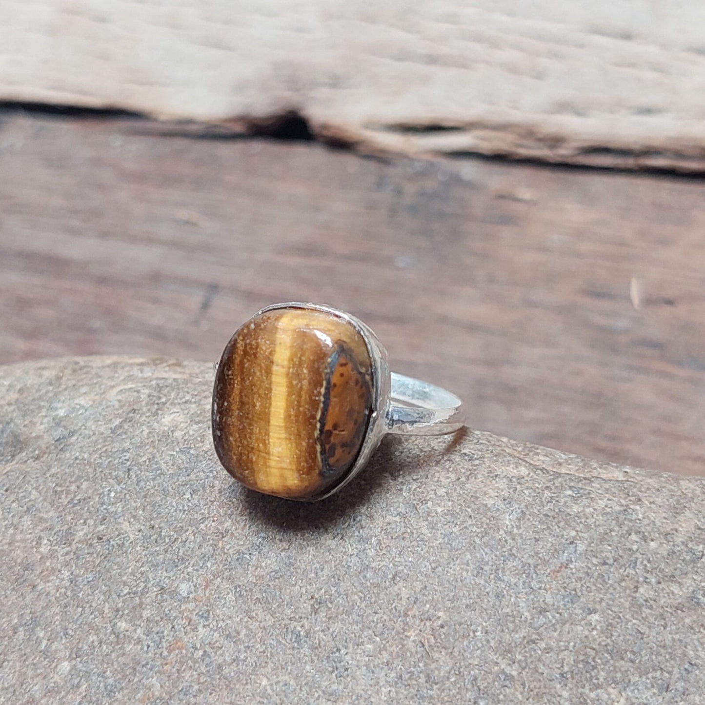 925 Sterling Silver Ring-Amazing Tiger Eye Oval Handmade Ring Anniversary Gift