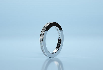 925 Silver Princess Cut Moissanite Eternity Wedding Women Band Ring Set US5-15