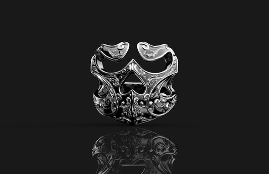 925 Silver Spartan Helmet Biker Gothic Jewelry Ring Punk Style Skull Ring US5~15