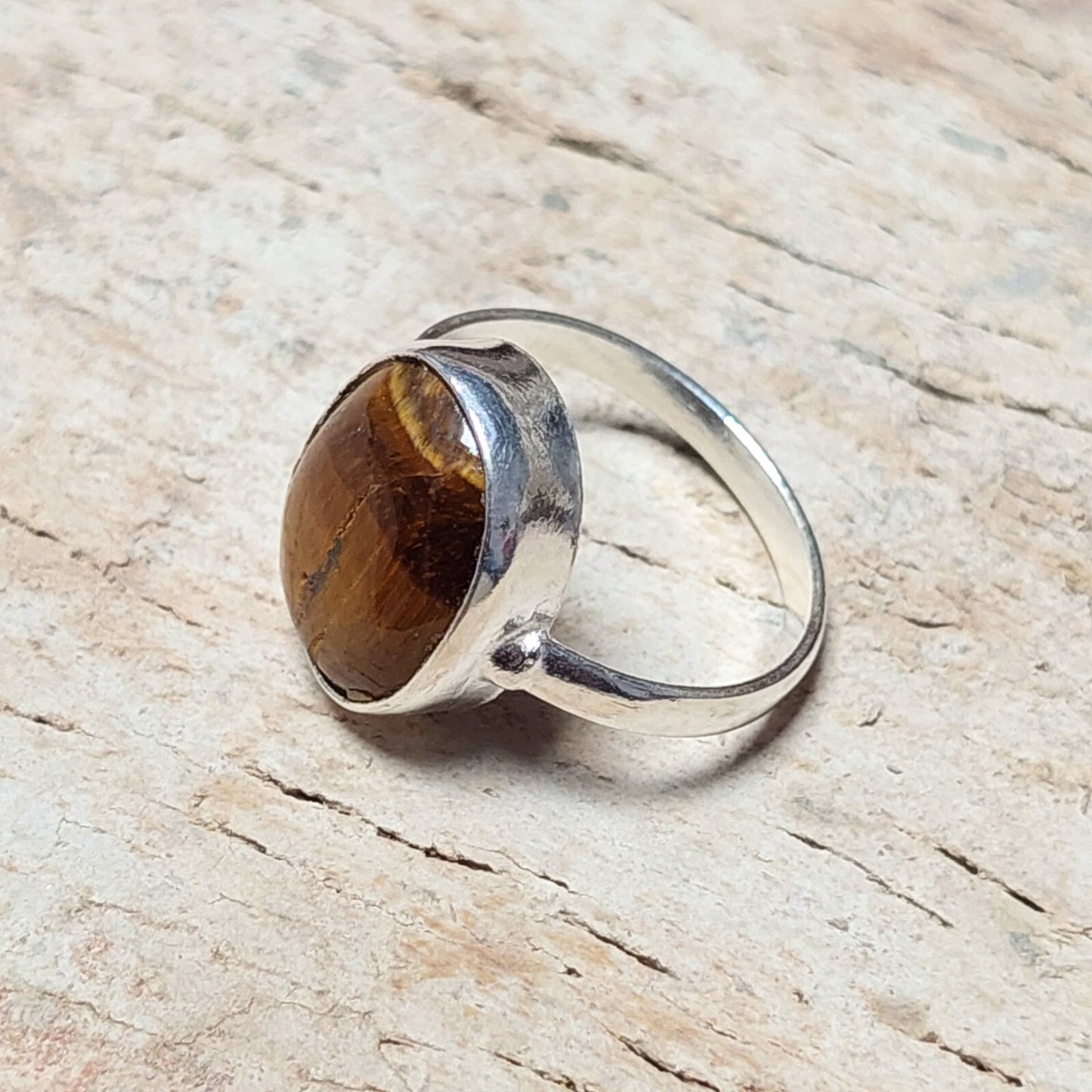 Oval Natural Tiger Eye Ring,925 Sterling Silver Handmade Tiger Eye Men's Ring