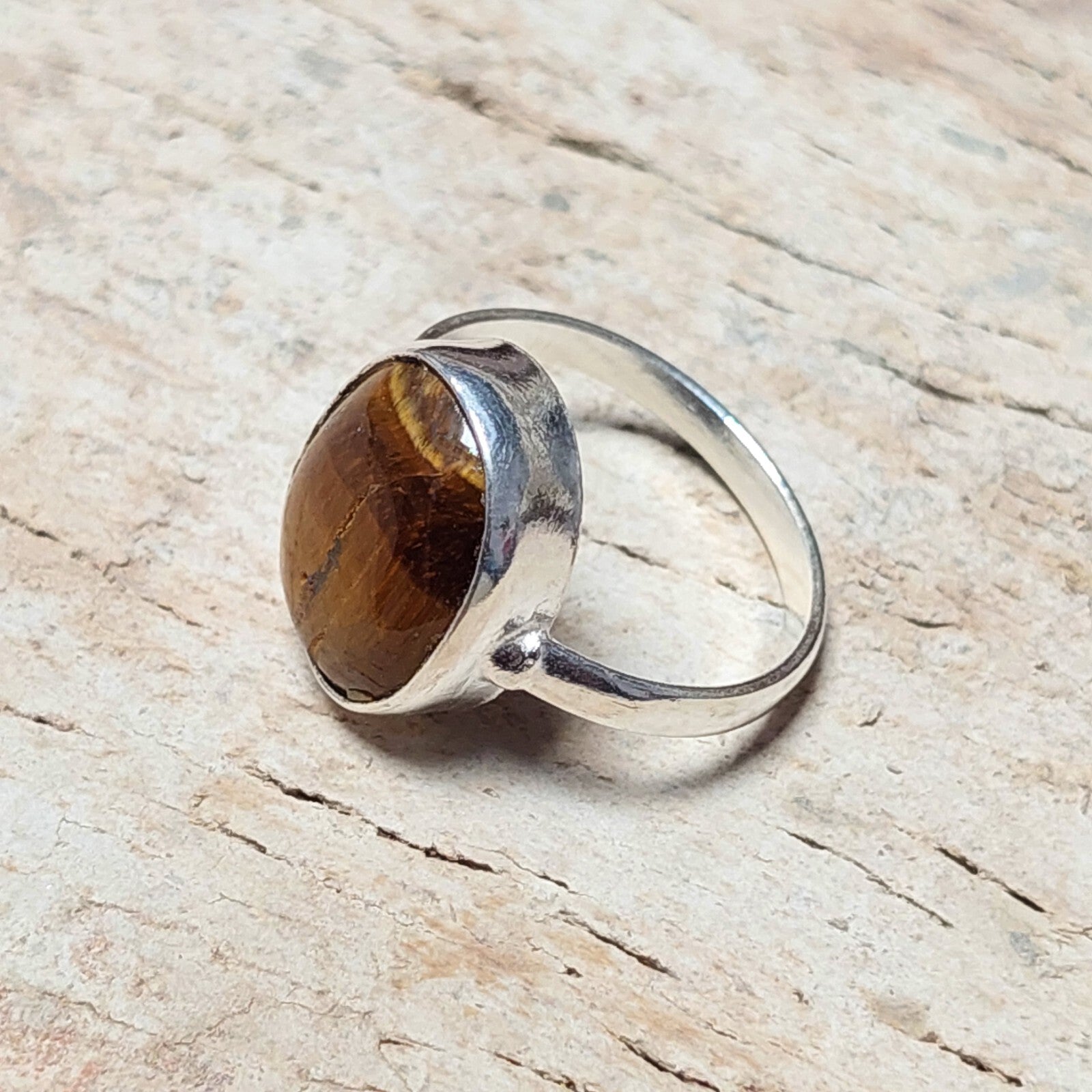 Oval Natural Tiger Eye Ring,925 Sterling Silver Handmade Tiger Eye Men's Ring