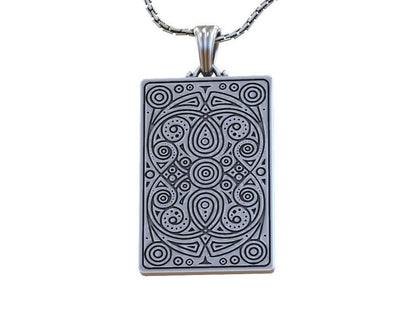 Silver Playing Card Undead King of Hearts Pendant Gift For Women Men Necklace