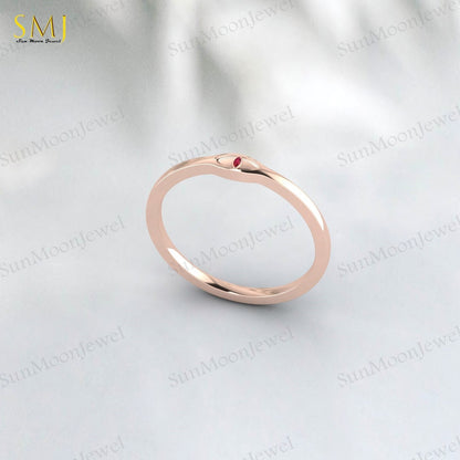 925 Sterling Silver Lab Red Ruby Evil Eye Ring Ruby Minimalist Ring Gift For Her