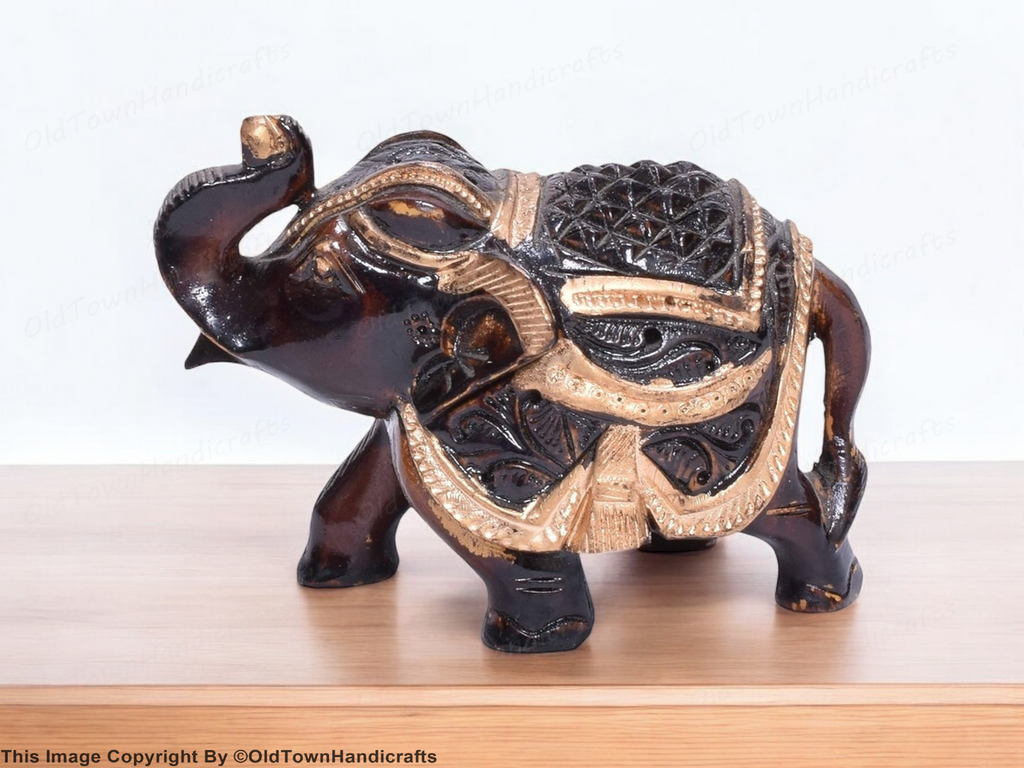 Rajasthani Wooden Carved Elephant Handcrafted Home Decor Showpiece Gift Idea