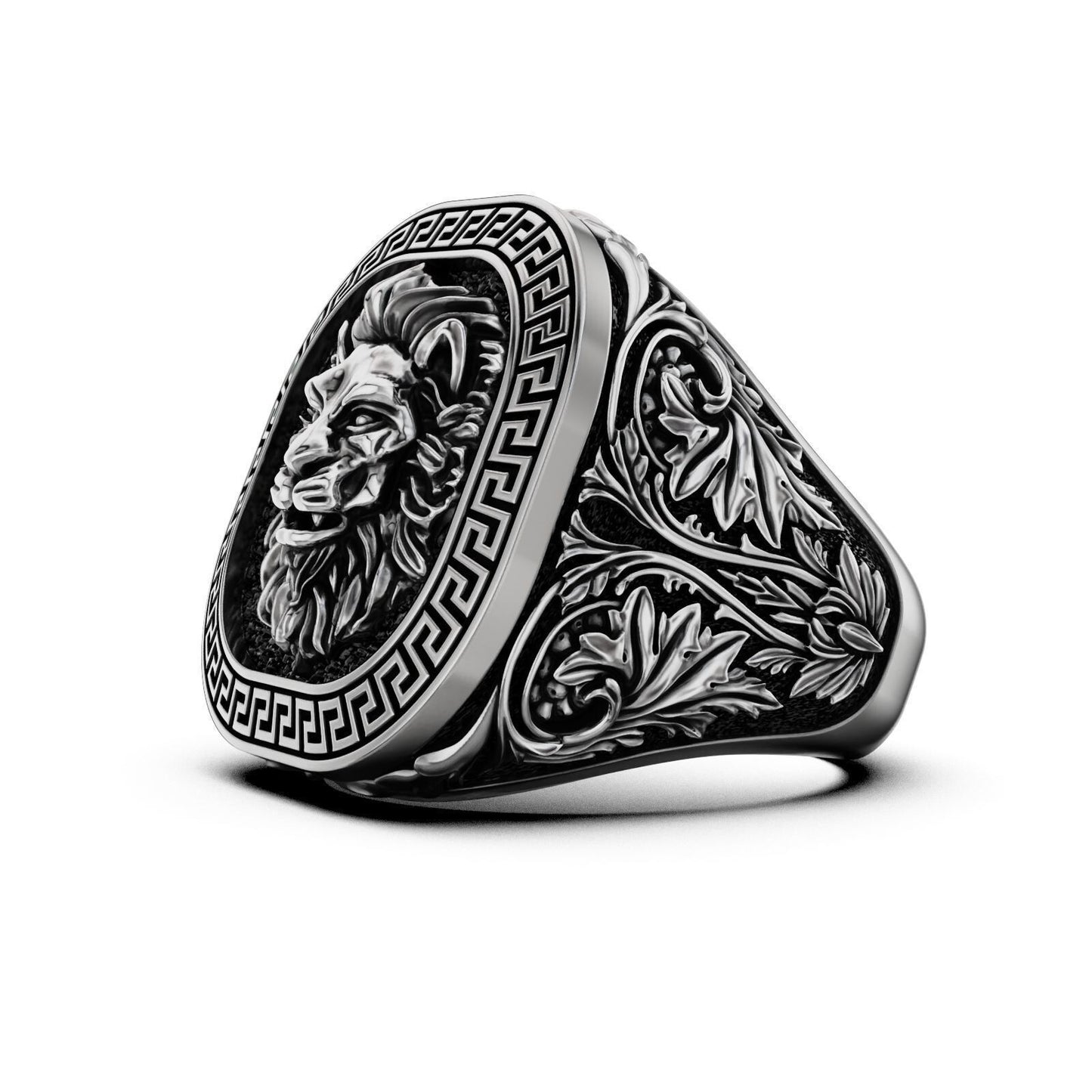 Lion Head 925 Sterling Silver Ring Handmade Men’s Animal Ring Jewelry US5~15