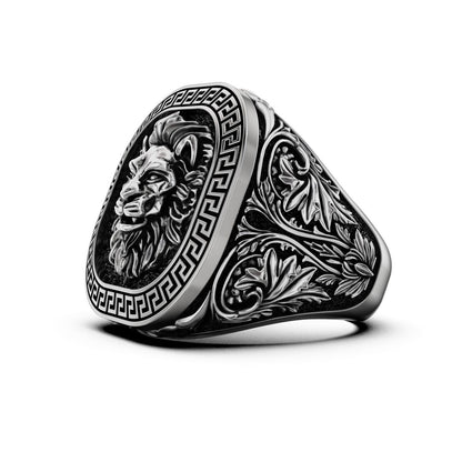 Lion Head 925 Sterling Silver Ring Handmade Men’s Animal Ring Jewelry US5~15