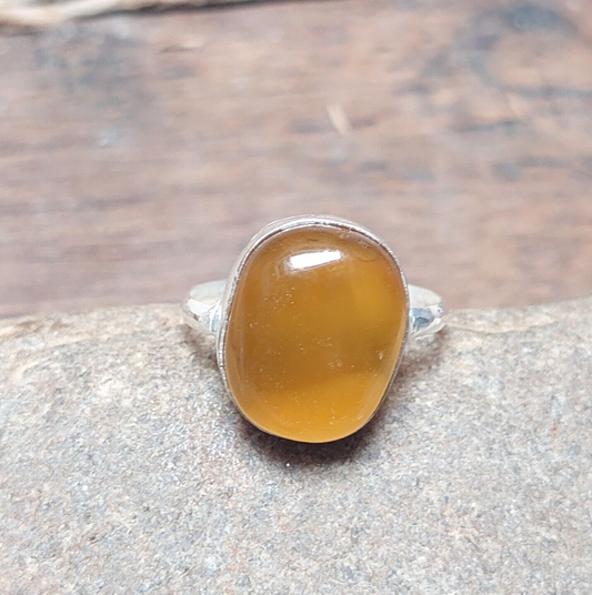 925 Sterling Silver Handmade Jewelry Brown Agate Men's Ring Brown Gemstone Ring