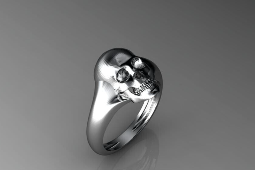 Handmade Silver Skull Ring Gothic Biker Punk US5-15 Unisex Handmade Skull Ring