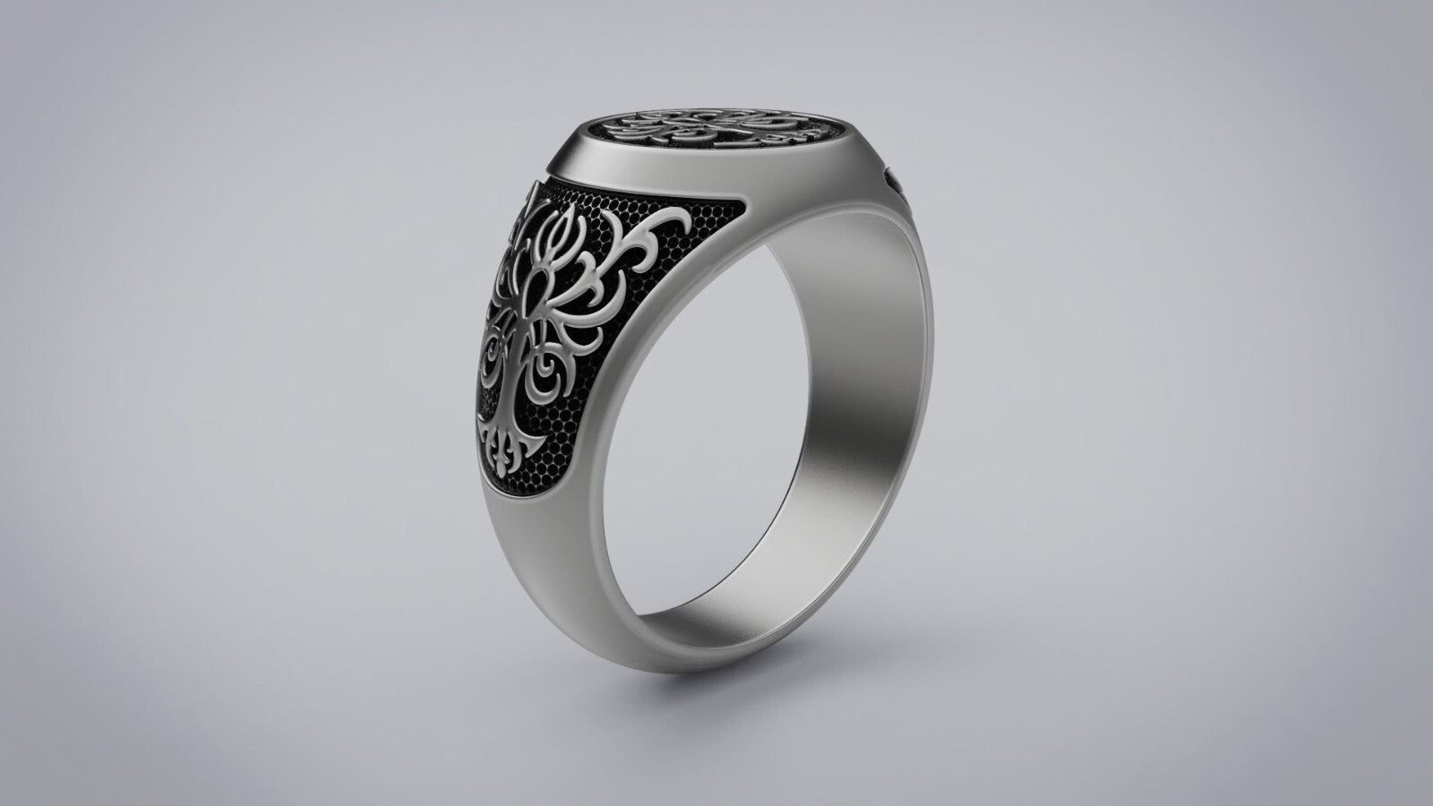 Tree of Life 925 Sterling Silver Turkish Handmade Statement Ring Men Size 7-15