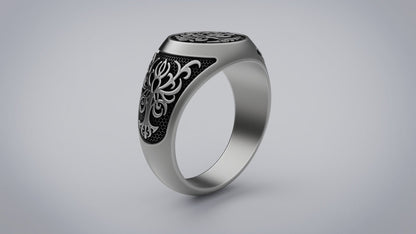 Tree of Life 925 Sterling Silver Turkish Handmade Statement Ring Men Size 7-15