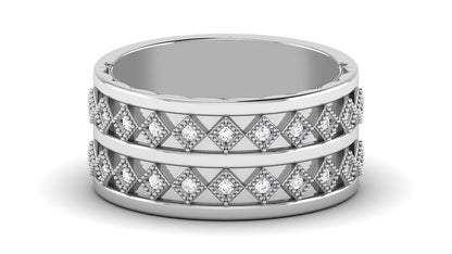 925 Silver Round Solitaire Engagement Ring Wide CZ Wedding Women Band US5-15
