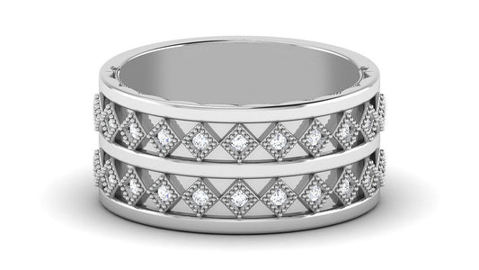 925 Silver Round Solitaire Engagement Ring Wide CZ Wedding Women Band US5-15
