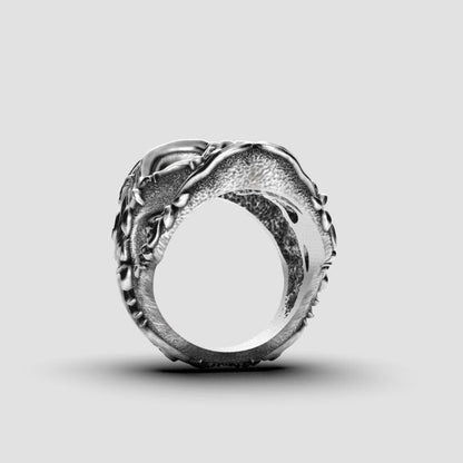 King Baby Studio Large Full Baroque Skull Ring Fine Silver Wedding Ring US5~15