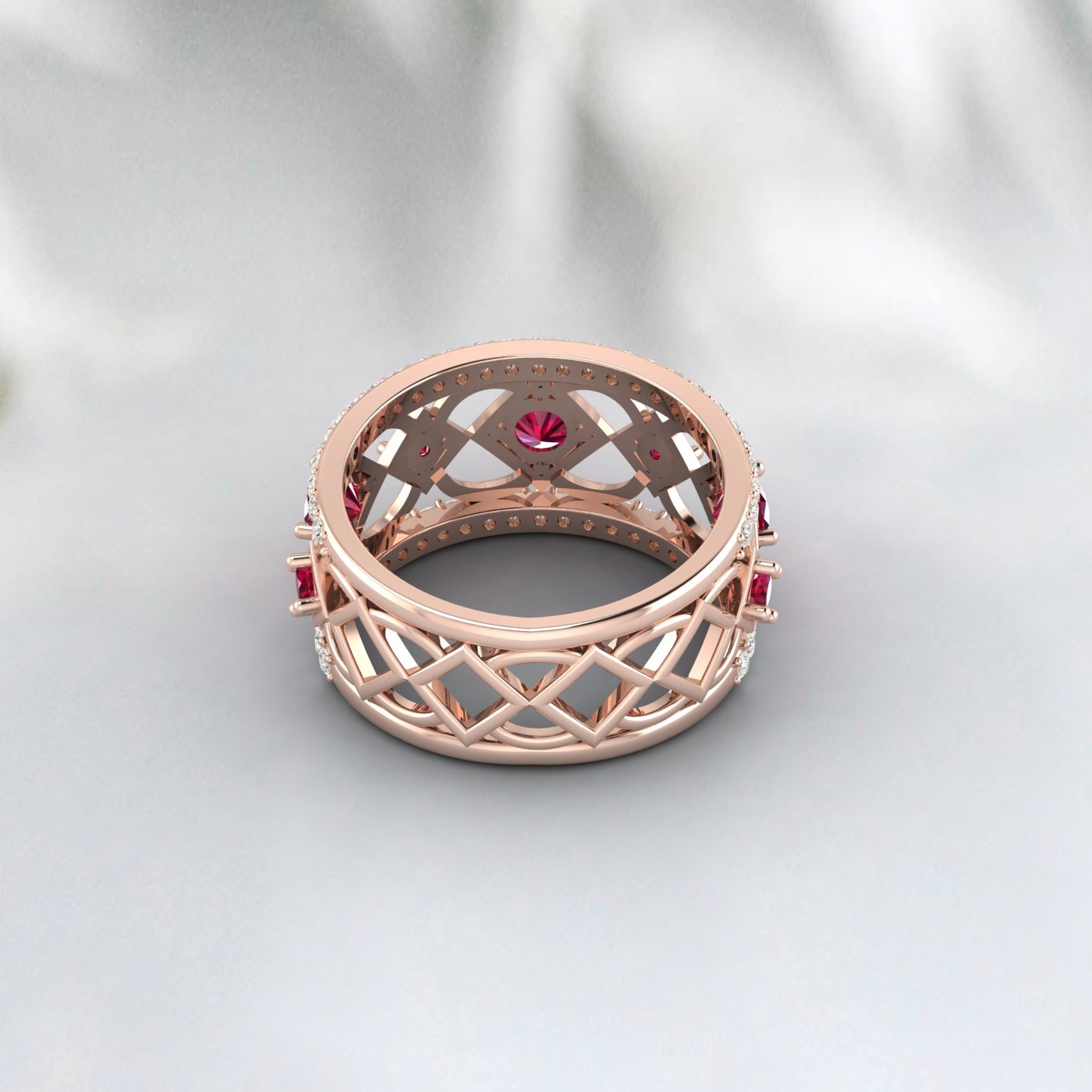 Natural Ruby 925 Sterling Silver Rose Gold Promise Ring Wedding Anniversery Gift