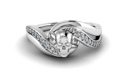 Best Quality Skull Ring Gothic Biker Skull CZ Punk Silver Ring Fast Ship US5~15