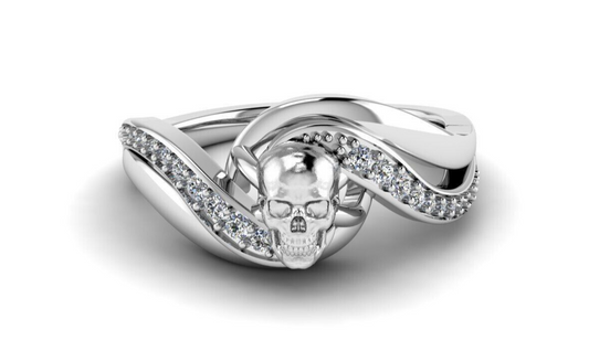 Best Quality Skull Ring Gothic Biker Skull CZ Punk Silver Ring Fast Ship US5~15