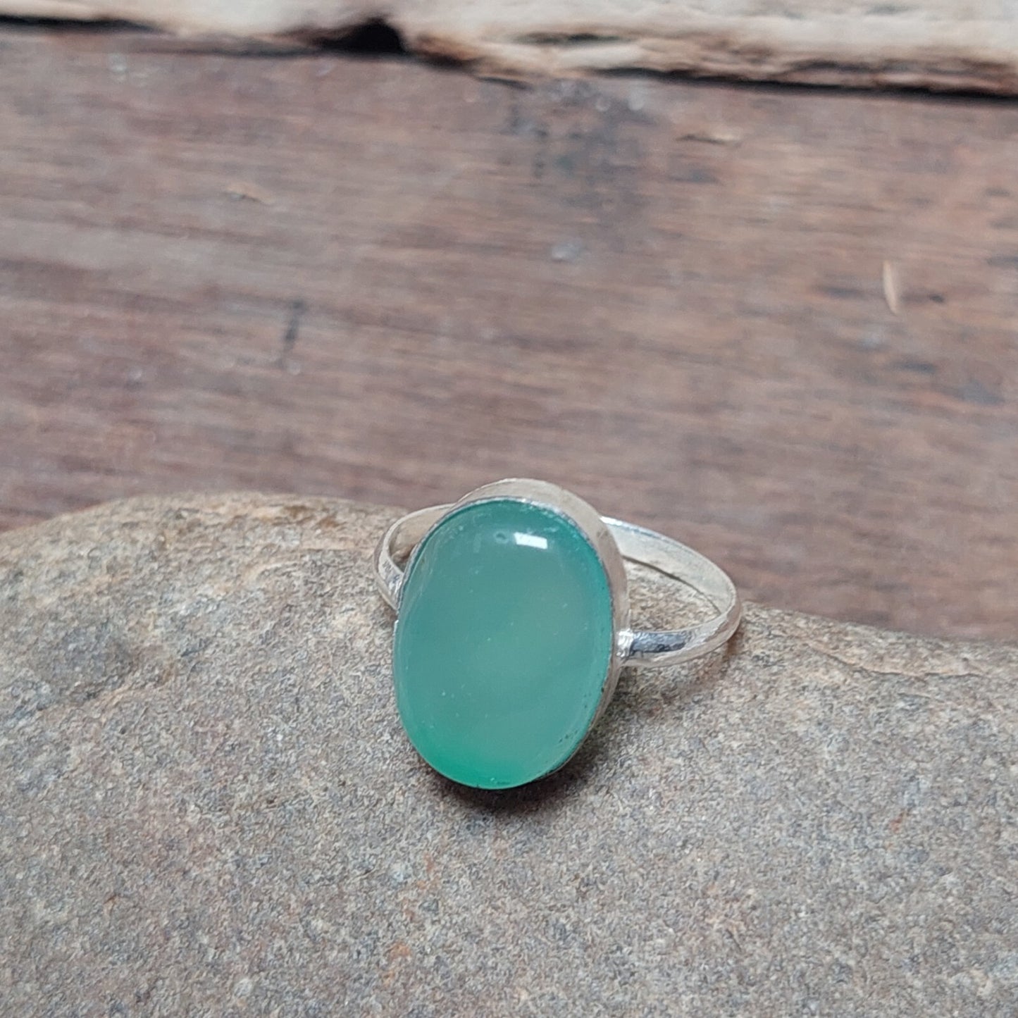 Aqua Chalcedony Ring 925 Silver Handmade Ring Oval Gemstone Men Ring Gift US5~15