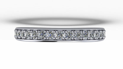 925 Silver CZ  Round Cut Eternity Wedding Band Ring Women Wedding US5-15 Gift
