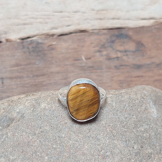925 Sterling Silver Oval Tiger Eye Ring,Promise Ring,Anniversary Ring For Women
