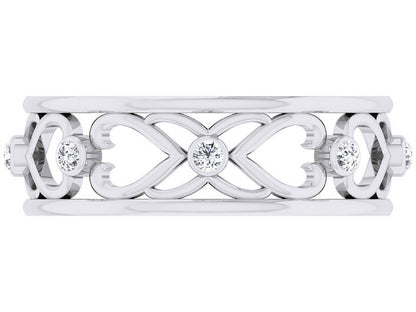 925 Silver Heart Shape CZ Promise Engagement Wedding Band Ring Women Gift US5-15
