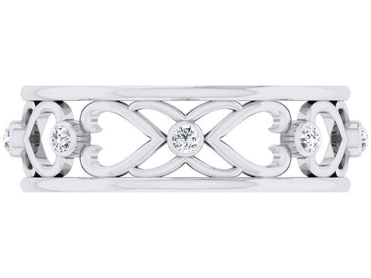 925 Silver Heart Shape CZ Promise Engagement Wedding Band Ring Women Gift US5-15