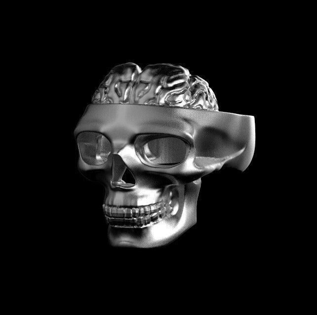 Handmade Skull Glasses Ring Gothic Biker Punk Silver Unique Gift Men US 5~ 15