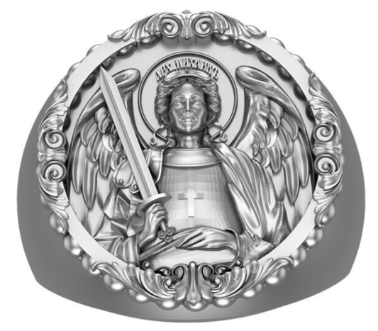 Silver Archangel Michael Saint Women Men Ring Us5~ 15 Michael Handmade Gift Ring