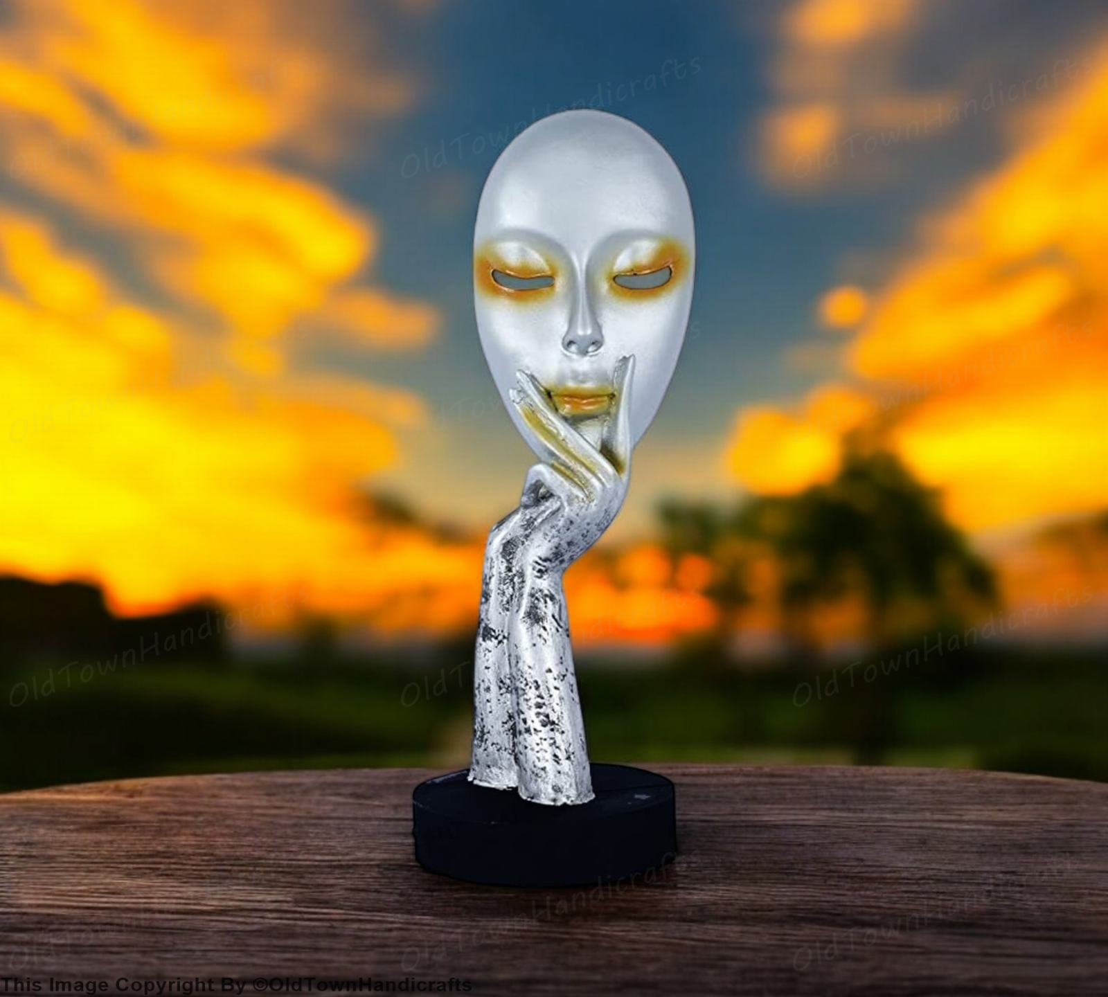Antique Silver Face Handicraft Showpiece Decorative Home Decor for Living  Room