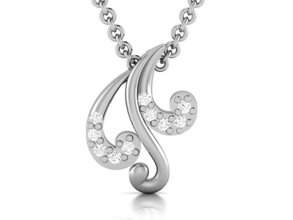 Silver Round Cut CZ Diamond Music Pendant Musical Note Necklace Women Pendant